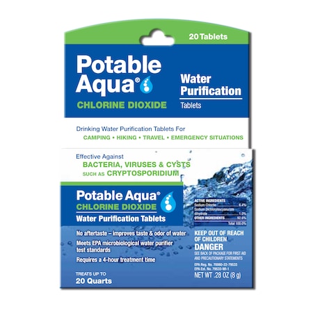 Wisconsin Pharmacal Co. 2023 Wpc Potable Aqua Chlorine Dioxide Tablets, PK20 WPC-3092